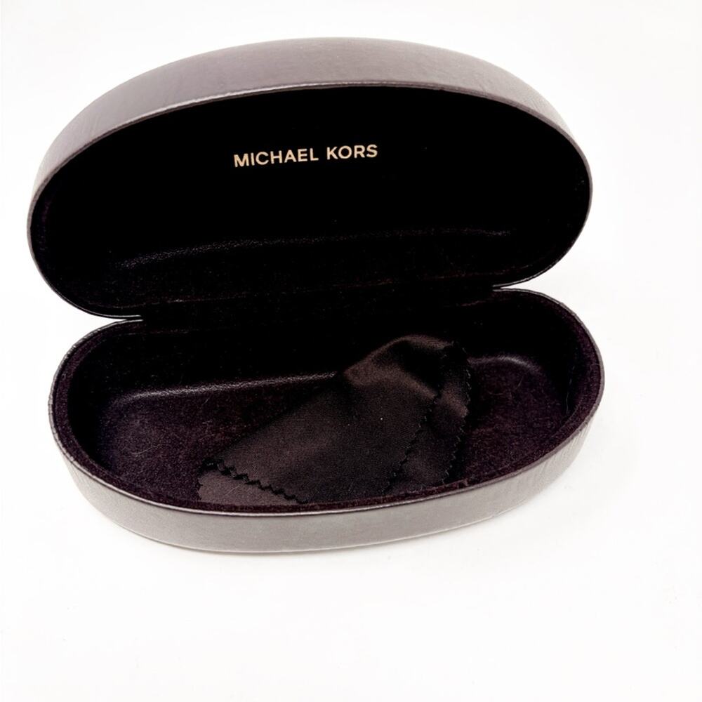 Michael Kors Brown Velvet Lined Sunglass Case and Lens Cloth Very Good Condition